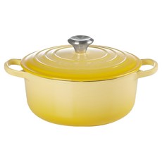 LE CREUSET BIS琺瑯鑄鐵圓鍋 雙耳設計 導熱均勻 適用多種爐具, 22cm, 蜂蜜黃, 1個