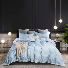 Pure One 3M吸濕排汗天絲 Tencel床包鋪棉兩用被套組 Set,床包 + 被套 + 枕套 2個, 雙人, 芙里安