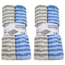 PMU 必美優 雙色條紋門墊2條組 防滑耐磨, 藍色 + 灰色, 1組