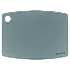 Bebelock 鉑金 離乳食幼兒矽膠砧板, 升級款! 無毒無味, 邊緣凸槽設計,止滑並可吊掛, 夜月灰, 23 x 32cm, 1個