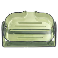 時尚簡約風傾斜瀝水肥皂盒, PET材質, 尺寸13.5x8.5x5公分, 透綠, 1個