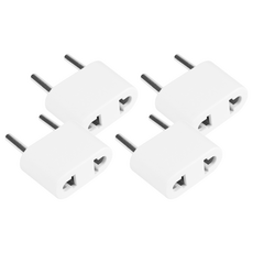 PowerSync 包爾星克 旅行用轉接頭 FR 二插轉圓腳 TPATM1CA9A, 白色, 4個