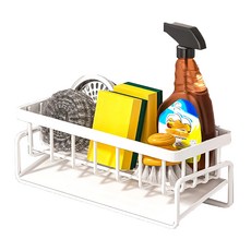 小麥購物 水槽瀝水架 金屬款 無桿 C517, 1個, 白色, 1層