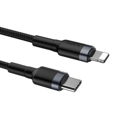 Baseus 倍思 卡福樂 20W 快充線PD 蘋果, 1m, 黑色, 1條