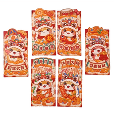 bebehome 發大財前掀蓋創意紅包袋 加厚銅板紙材質 8.8x16.8公分, 6個