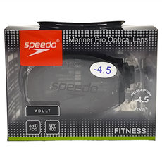 speedo 成人 Mariner Pro 度數泳鏡, 度數4.5, 黑色 + 灰色, 1個