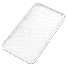 創意雙層瀝水盤 Set 2, 雙層加深設計，柵格瀝水設計，大容量收納, 大號(39 x 22.5 x 2.5cm), 白色, 1組