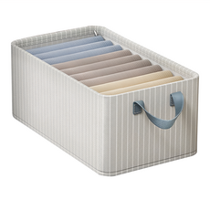 新款手提可折疊衣物收納箱 小鴨款/無紡布/條紋/牛津布 鋼架, 47 x 28 x 20cm, 白條紋, 1個