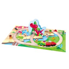 KCFriends 恐龍王國火車組 實木材質 34pcs組合式配件, 1組