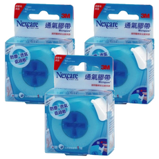 3M Nexcare 白色通氣膠帶1吋貼心即用包, 3捲