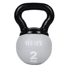 VERTEX 迷你橡膠壺鈴 灰色 台灣製 哈密瓜壺鈴 居家健身, 2kg, 1個