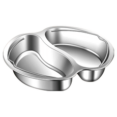 德利生活 不鏽鋼雙格手提蒸盤, 304食品級鋼材, 一體全鋼 導熱性強蒸煮快, 20cm, 1個