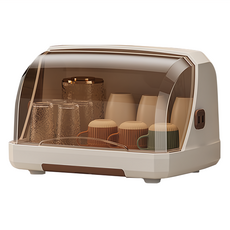 水杯瀝水箱 特大號 可放置15個20公分的杯子, 透明棕, 1個