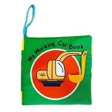 Oceanbaby 互動學習布書 噹噹工程車，內置響紙和鈴噹，水洗快乾，附吊環, 德國 Imkergut