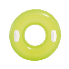 INTEX 亮彩雙握把充氣泳圈, 直徑76cm, 8歲以上適用, 顏色隨機, 1個