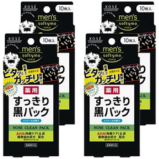 KOSE 高絲 softymo 絲芙蒂 男用妙鼻貼, 含植物性保濕成份 及皮脂吸附, 10枚, 4盒