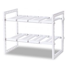 小麥購物 多功能伸縮置物架 C359 733g, 1個, 白色