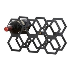 OPUS 東齊金工 風潮酒架 蜂巢造型, 經典黑, 1個