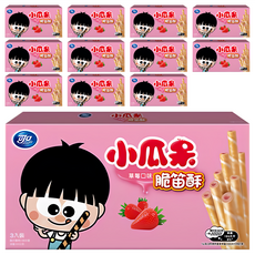 可口 小瓜呆脆笛酥，草莓口味, 195g, 12盒