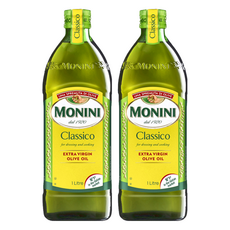 MONINI Oils 莫尼尼特級初榨橄欖油 2瓶 義大利原裝進口 適用於各式烹飪, 1L