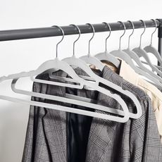 Life 360度旋轉無痕防滑植絨衣架 4.3 x 22 x 41.5cm 75g, 質感灰, 20個