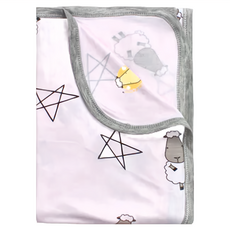 抱抱羊 單層被毯，粉色星星羊，110 x 160cm，柔軟親膚，四季皆宜，寶寶安心睡眠