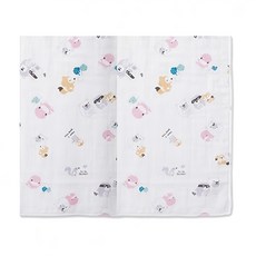 KU.KU Duckbill 酷咕鴨 小繽紛紗布大浴巾 加大 120cm x 120cm 粉色, 1條