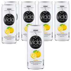 vida 氣泡飲 柚子風味 325ml*6罐, 零卡零糖無負擔, 清爽暢快