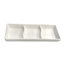 TATUNG 大同磁器 象牙強化 三格小菜碟, 白色, 1組