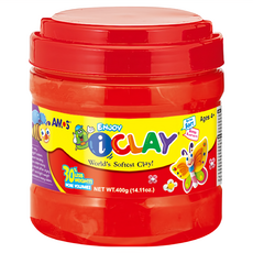 AMOS 阿摩司 i-CLAY 超輕黏土，400g，超柔軟，彈性佳, 紅色, 1罐