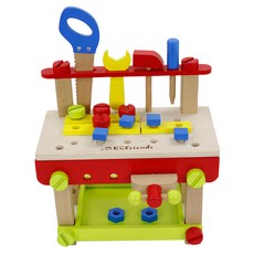 KCFriends 工具台, 模擬工具台 豐富配件 親子互動首選 訓練手眼協調 適合小手控制肌力練習, 1組, Multicolor