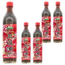 順發油品 冷壓黑麻油 100%, 520ml, 5瓶