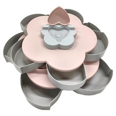 MIKA HOUSE 橘之屋 雙層花瓣旋轉糖果盒 HIPS塑料材質 27x27x13cm, 花瓣, 1個