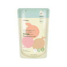 US baby 優生嬰兒植淨酵素洗衣液體皂補充包，植萃淨味，柔細泡沫，溫和配方, 1L, 3包