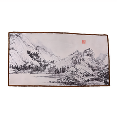 古畫絨布茶巾, 吸水絨布材質, 30cm x 15.5cm, 獨立袋包裝, 富春山居, 1條