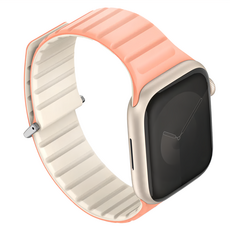 UNIQ Revix EVO 雙色矽膠磁吸錶帶, 粉米色, 1個