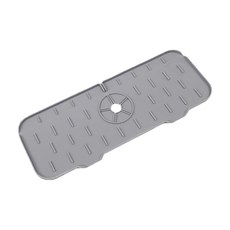 野淳 廚房矽膠瀝水墊 水龍頭防濺墊, 1層, 灰色, 1個