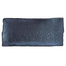 美濃燒 流水長皿 日本製, 黑色, 1個