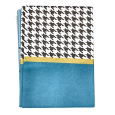 抽象現代風千鳥格桌巾 防水防油 防燙耐熱, 160 x 120cm, 藍橘撞色, 1條