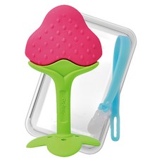 Ange 草莓造型固齒器, 草莓+ 矽膠鍊夾(隨機款式) + 收納盒, 固齒器 + 矽膠鍊夾(隨機款式) + 收納盒, 1組