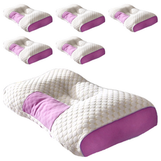分區護頸SPA枕, 100%聚酯纖維面料, 針織按摩枕, 貼合頸部曲線, 紫色, 6個, 45cm*75cm±5cm