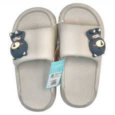 兒童款玩趣QQ休閒拖鞋, 灰色, 195-205