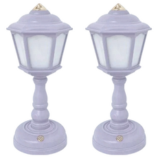 沐慕家居 復古小夜燈 2入 USB充電 三段式燈光, 丁香紫