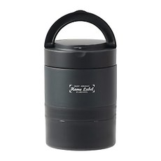 Pearl Life 珍珠金屬 不鏽鋼纖細便當罐 附袋 HB-5443 16.5 x 10.5 x 20.5cm, 黑色, 880ml, 1個