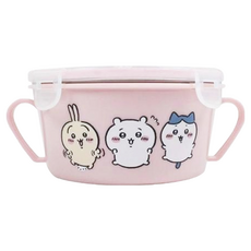 Chiikawa 吉伊卡哇 不鏽鋼雙耳隔熱餐碗, 304不鏽鋼, 粉色, 1個