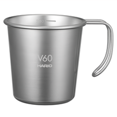 HARIO 好璃奧 V60戶外用金屬推疊杯, 銀色, 1個