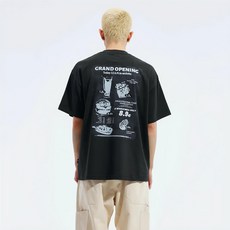 BOHRHOO American Menu Printed 美式菜單 短袖 L, 深灰