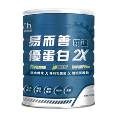 易而善 優蛋白2X關鍵, 膳食纖維 X 專利益生菌 X 透明質酸鈉, 500g, 1罐