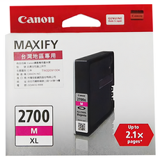 Canon 佳能 PGI-2700 XL MAXIFY 原廠正品墨水匣 日本製噴頭 超細墨點, 紅色, 1個