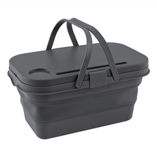 FAmILyLIFE 生活 多功能秒開折疊戶外野餐籃 YG-150-G 46.5 x 29 x 23.5cm 1.3kg, 經典灰, 1層, 1個